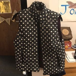 polka dot puffer vest